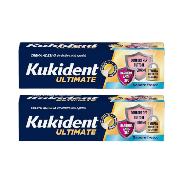 Kukident Ultimate Adesivo Sapore Fresco – 2x57g Dentiere