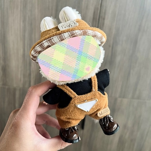 Vestiti per labubu 17cm, set di vestiti per bambola labubu, cappello, vestiti e zaino per labubu, eleganti e adorabili accessori per vestiti per bambo