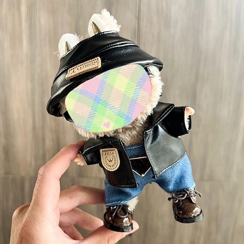 Vestiti per labubu 17cm, set di vestiti per bambola labubu, cappello, vestiti e zaino per labubu, eleganti e adorabili accessori per vestiti per bambo