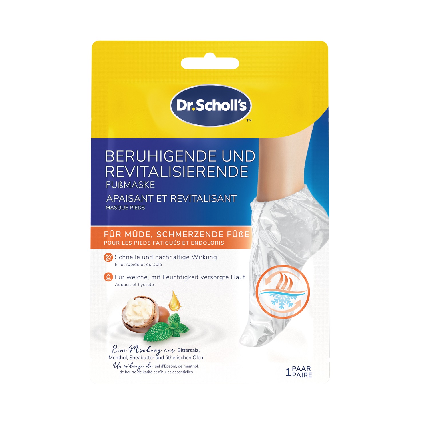 Scholl Maschera piedi lenitiva e rivitalizzante