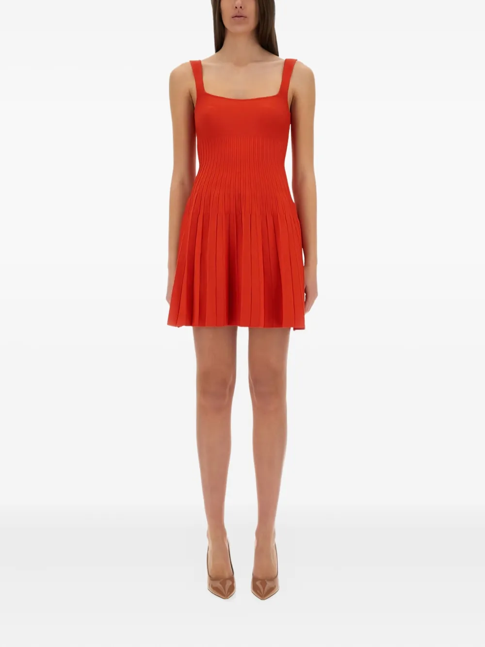 STAUD pleated mini dress - Rosso