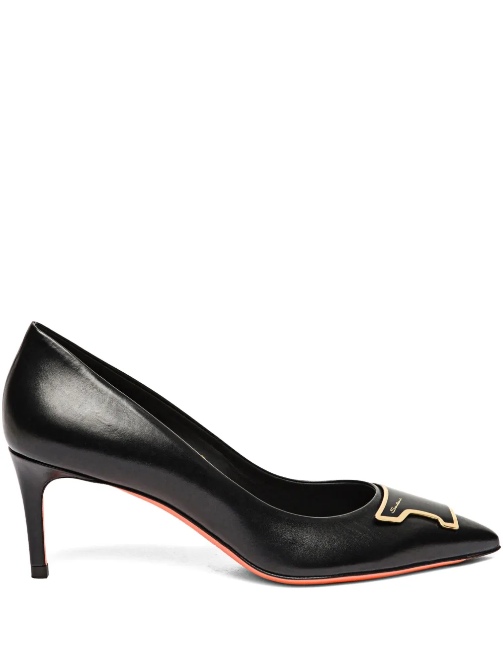 Santoni 90mm leather heeled pumps - Nero