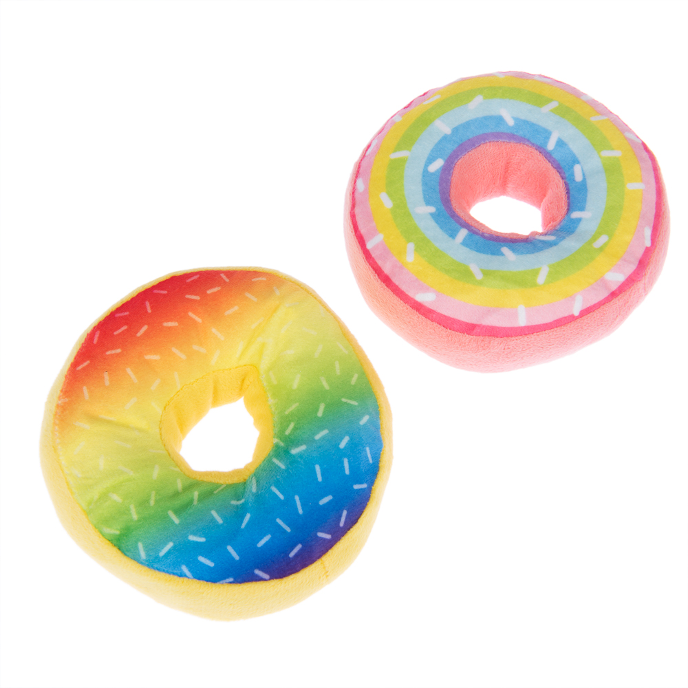 Squeaky Donuts -koiranlelu 2 kpl:n pakkaus Ø 14 cm
