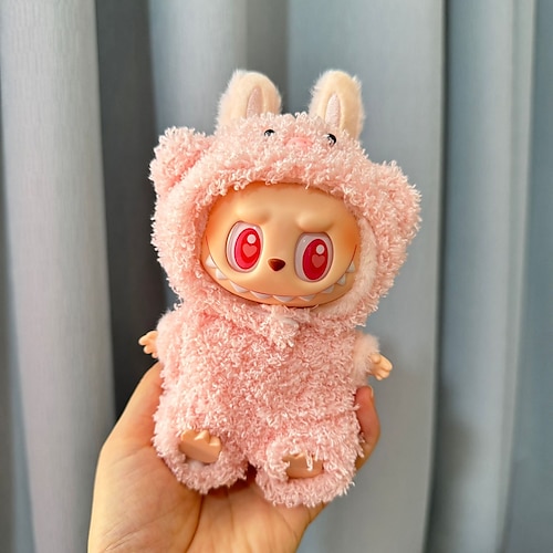 Vestiti per bambole Labubu, vestito da maialino soffice per bambole La Bubu da 17 cm, bambola non inclusa.