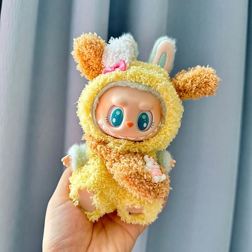 Vestiti per bambole Labubu, vestito da maialino soffice per bambole La Bubu da 17 cm, bambola non inclusa.