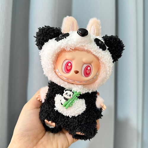 Vestiti per bambole Labubu, vestito da maialino soffice per bambole La Bubu da 17 cm, bambola non inclusa.