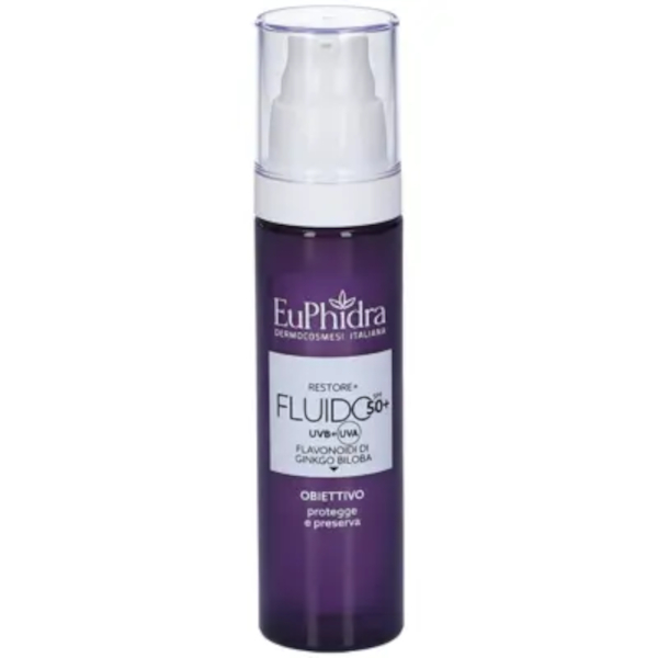 Euphidra Restore+ Fluido SPF50+ 50 Ml – Protettivo Anti-Macchia Texture Leggera