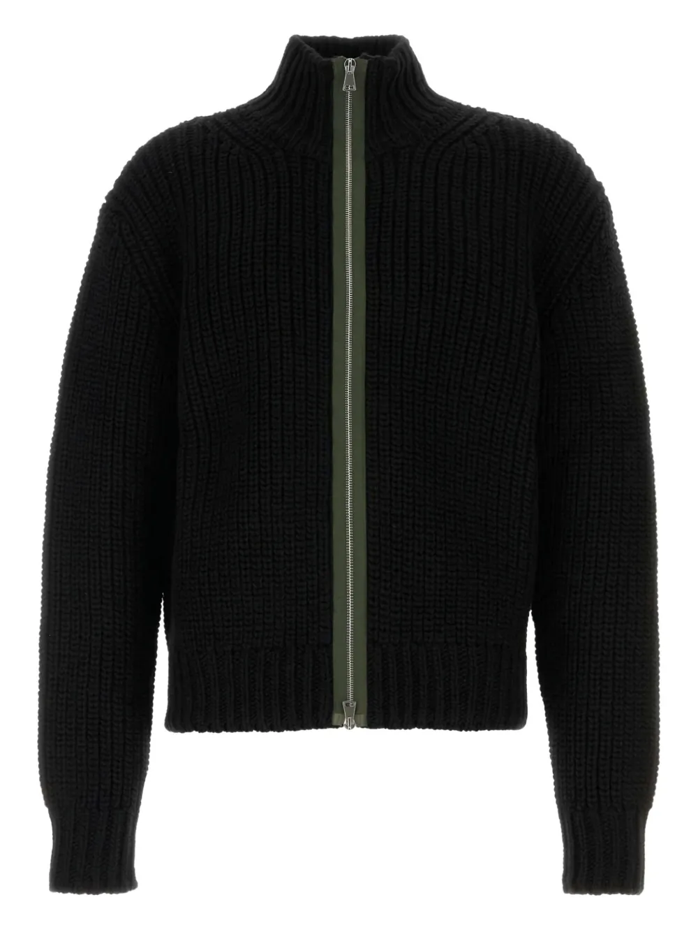 Namacheko high-neck zip-front cardigan - Nero