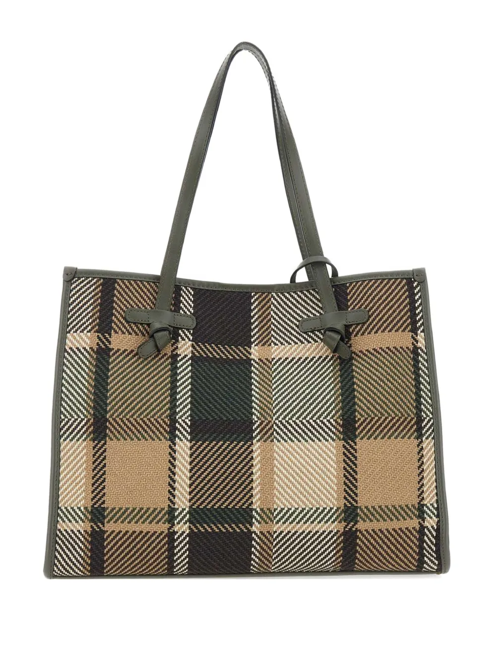 MARCELLA CLUB check-pattern tote bag - Marrone