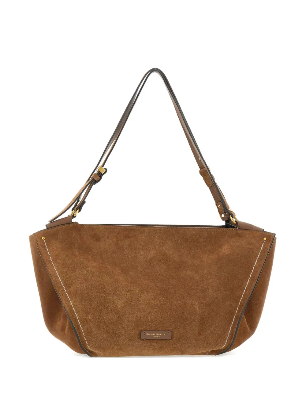 GIANNI CHIARINI Bloom suede tote bag - Marrone