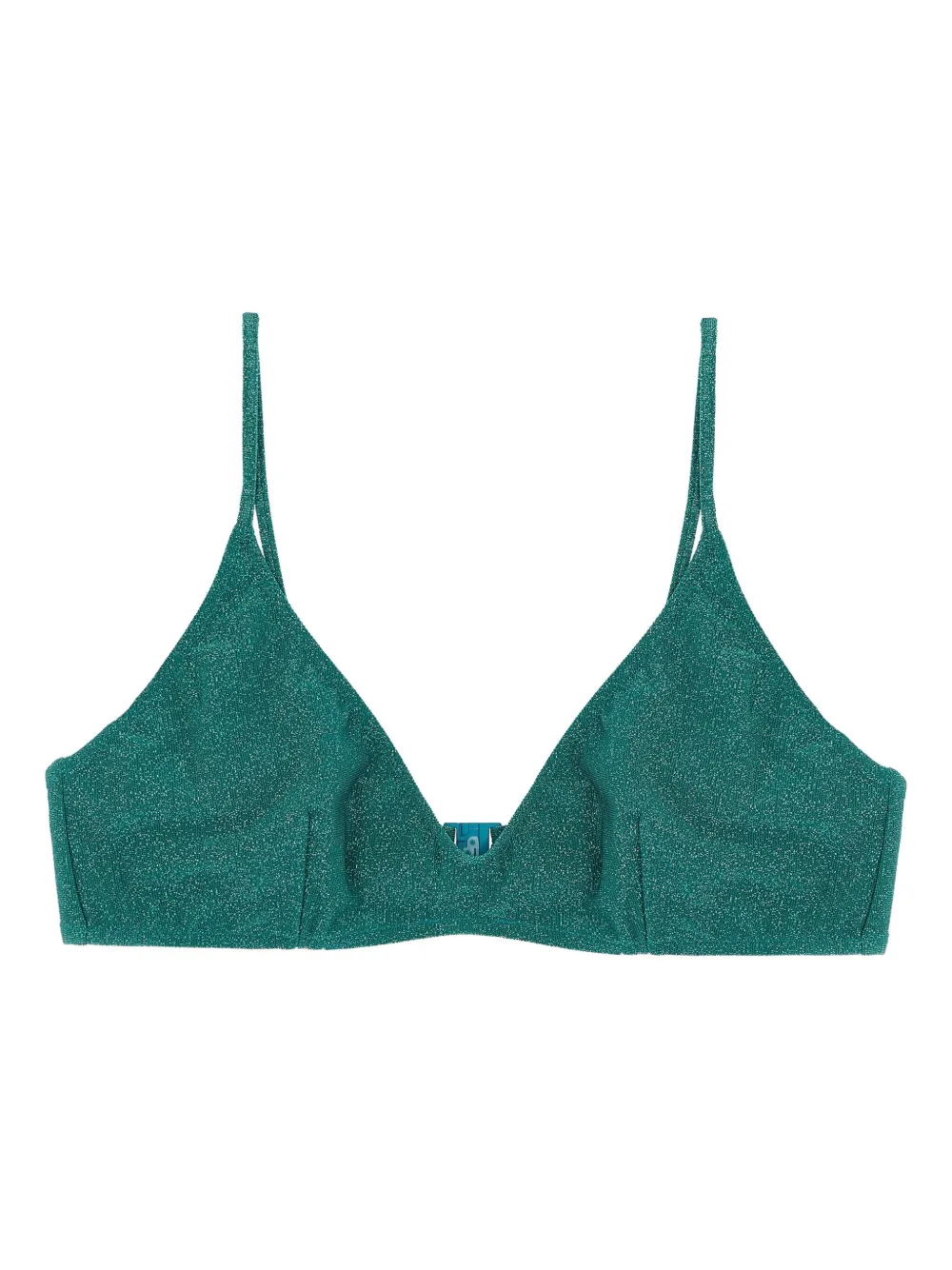 MC2 Saint Barth Paloma lurex triangle bikini top - Verde