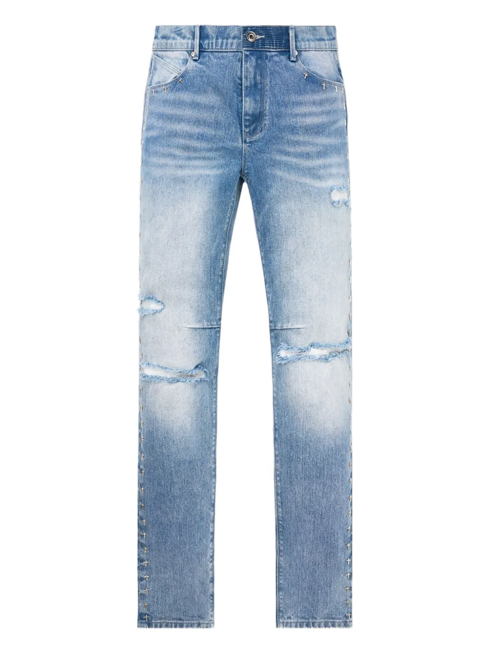 RTA studded distressed jeans - Blu