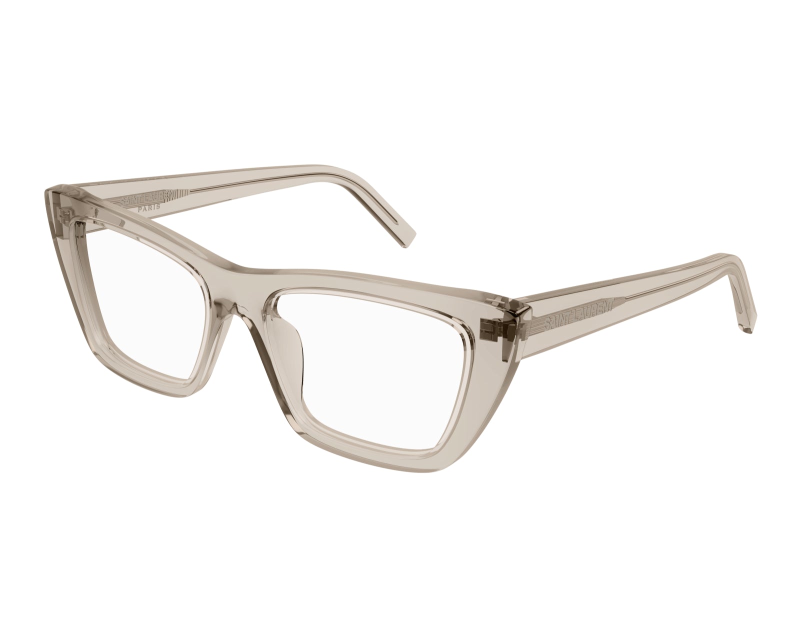 Saint Laurent Donna Sl 276 Mica Opt 005 Montature Da Vista Acetato Beige Trasparente Cat Eye