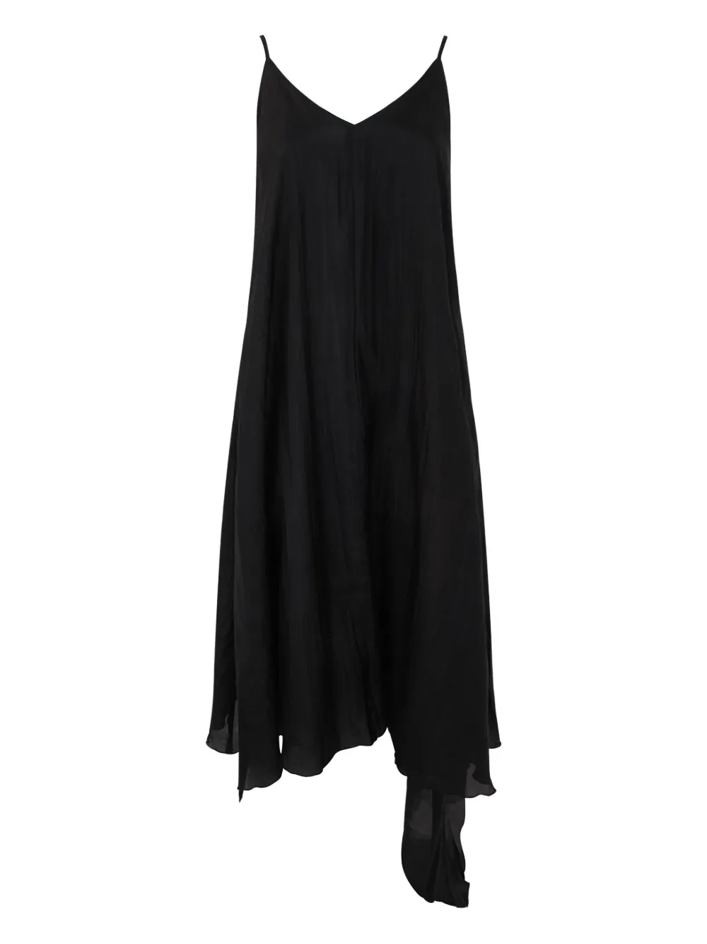 Bianco Levrin asymmetric silk slip dress - Nero