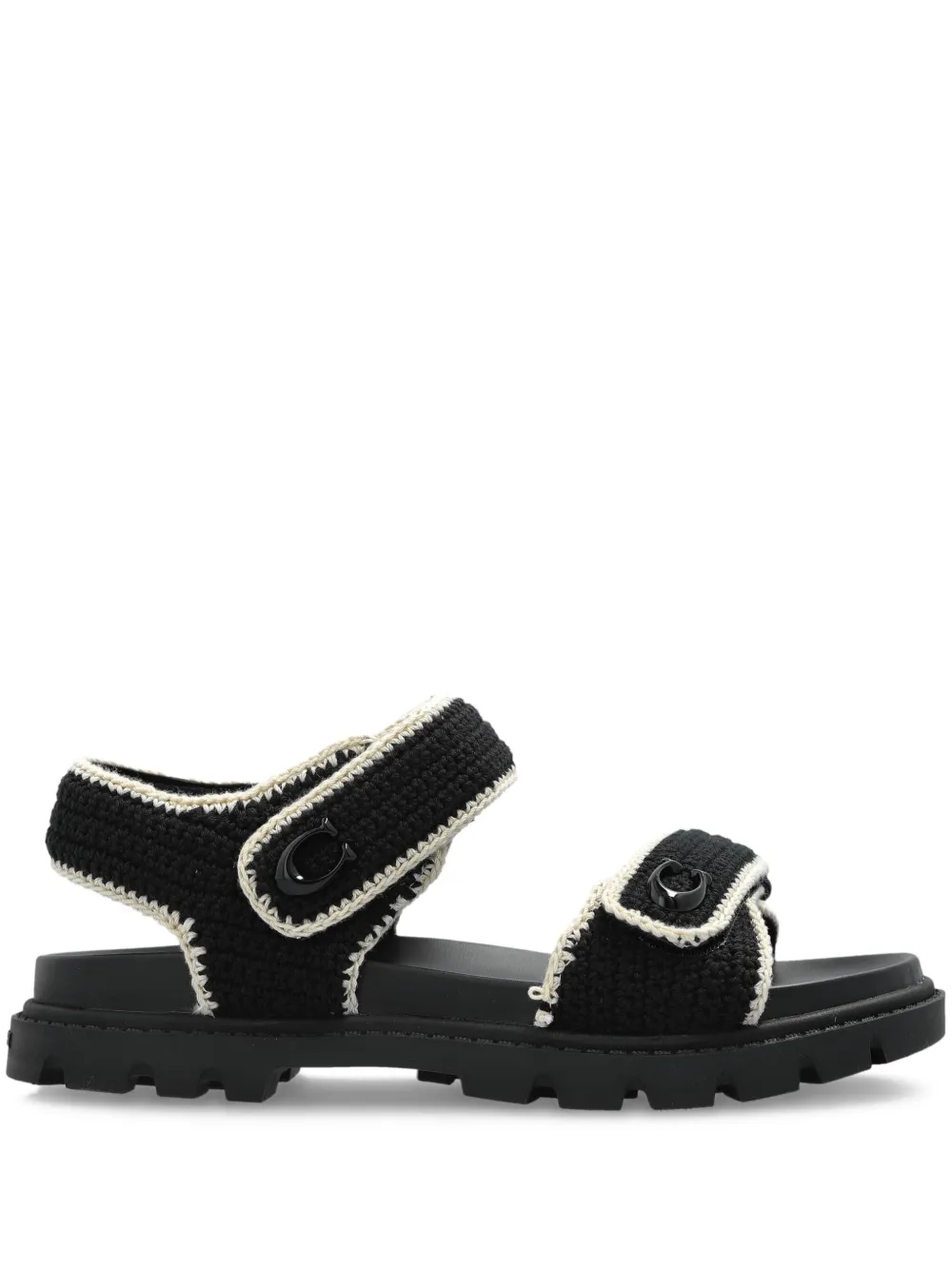 Coach Brynn crochet double-strap sandals - Nero