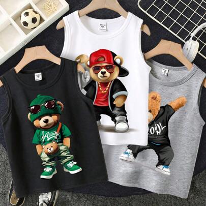 Canotta casual semplice a girocollo con vestibilità regular, adatta per ragazzi tra pre-adolescenza ed adolescenza, adatta per l'estate