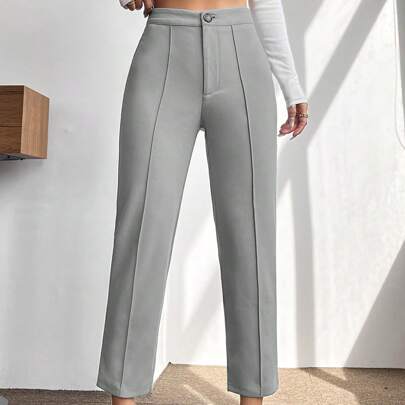 Pantaloni Cropped Da Donna Tinta Unita