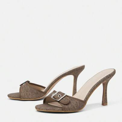 Sandali eleganti e versatili da donna con tacco alto, scarpe da vacanza, in saldo per l'estate