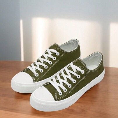 Scarpe di tela da donna, Unisex Lace up Low Top Trainers per uomo Scarpe casual Scarpe di tela Scarpe piatte
