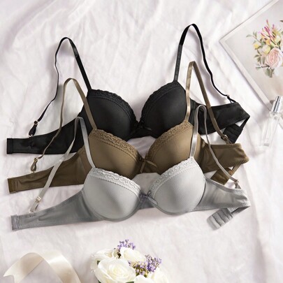 3 pezzi Reggiseni Senza Fili per Donne, Reggiseni Minimalisti e Casual