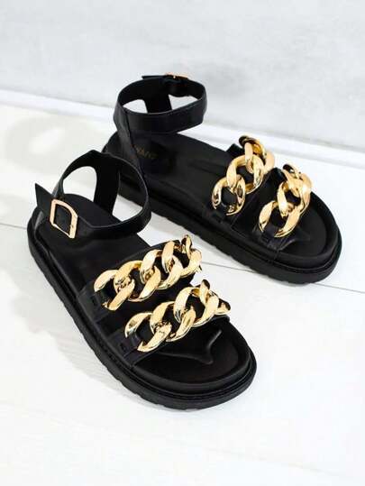 Sandali in pelle leopardati alla moda per donna, sandali estivi per donna