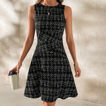 Vestiti eleganti a tubino in colore unito e taglia comoda per donne, nuovi arrivi di vestiti a motivi check eleganti per donne, abiti eleganti estivi