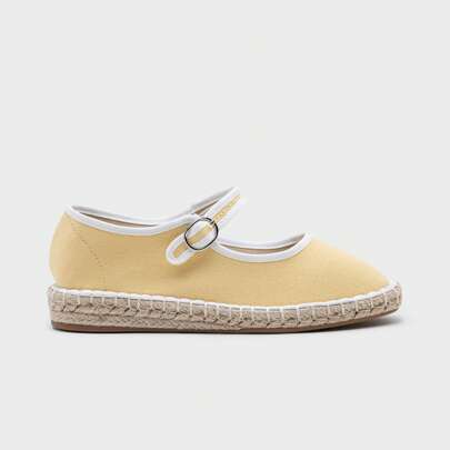 Espadrillas piatte Mary Jane in tela, Mary Jane basse da donna