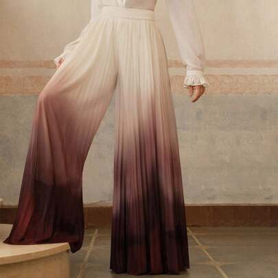 Pantaloni plissettati sfumati eleganti da donna
