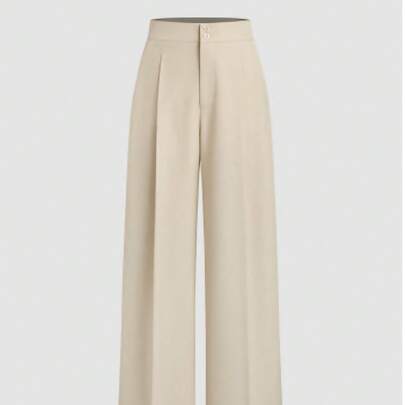 Nuovi pantaloni palazzo dritti vita alta, pantaloni casual larghi per donne