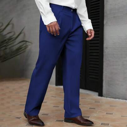 Pantaloni bianchi casual da uomo a gamba dritta