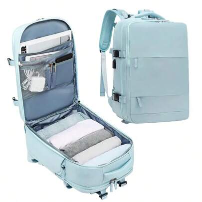 Mochila de Viaje para Cabina de Avion 45x30x20 para Vuelo Barato Equipaje de Mano y Espaciosa con Compartimento para Zapatos y Mochila Antirrobo Multi
