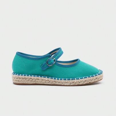 Espadrillas piatte Mary Jane in tela, Mary Jane basse da donna