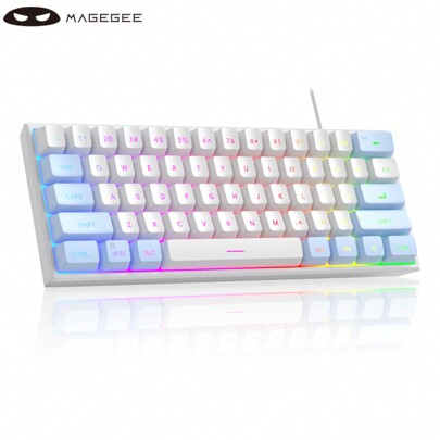 Tastiera Con Cavo Compatta Magegee Ts91 60%, 61 Tasti, Retroilluminazione Rgb, Tastiera A Membrana Per Computer Portatile Da Ufficio Compatibile Con P