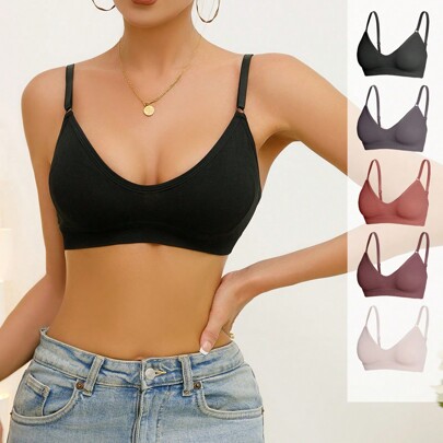 5 pacchi Reggiseno senza ferretto monocolore