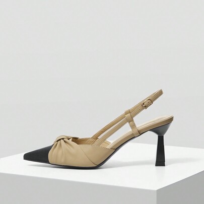 Décolleté A Punta Stiletto Bicolore, Versatili Tacchi Alti Da Donna Per Scarpe Da Vacanza Saldi Estate
