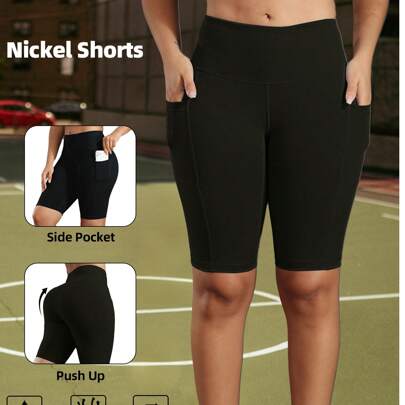Pantaloncini cargo mimetici da donna, vita alta, con arricciatura e tasche, bermuda