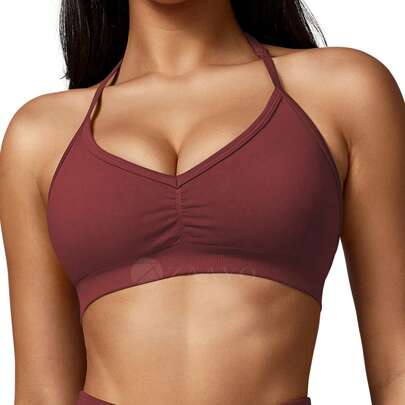 Reggiseno sportivo da donna, reggiseno sportivo con ferretto senza schienale, reggiseno sportivo con ferretto Crush, reggiseni push-up imbottiti, regg