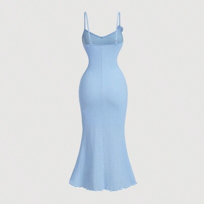 Vestito a sottoveste decorato con fiori di albicocca da donna, vestito da festa, vestito da donna, vestito estivo, vestito aderente, vestito estivo