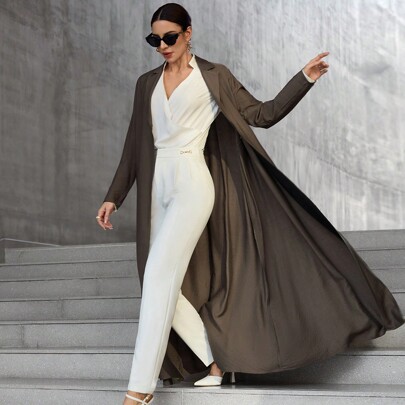 Abaya casual e modesta con colletto per donne, abaya elegante e moderna