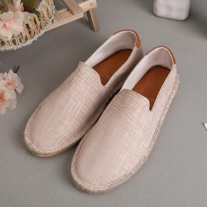 Uomo, Sandali da uomo in tela con suola in corda, per estate e autunno, casual e infradito. Donna, Scarpe in tessuto intrecciato traspiranti. Sandali