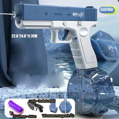 Pistola ad acqua elettrica, pistola ad acqua a batteria, pistola ad acqua automatica, giocattolo pistola a spruzzo automatica ricaricabile, portata  a