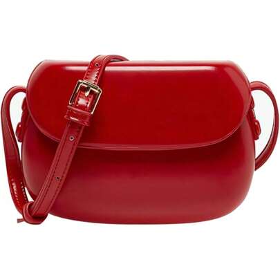 Borsa a tracolla piccola da donna, borsa a tracolla, piccola borsa a tracolla con tracolla regolabile (rossa)