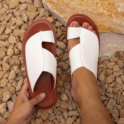 Sandali bianchi da uomo, ciabatte stile arabo