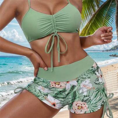 Costume da bagno bikini due pezzi, costume da bagno bikini di grandi dimensioni, costume da bagno da donna con stampa sexy