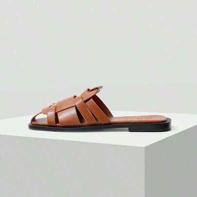 Sandali piatti comodi intrecciati, scarpe per vacanze estive, saldi estivi, Ognissanti, Natale, autunno