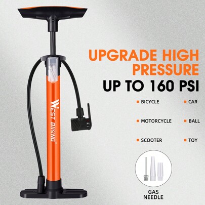 1 Pezzo Pompa Da Pavimento Per Pneumatici Per Biciclette Da Strada Mtb West Biking Con Valvola