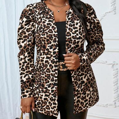 Cappotto elegante e casual da donna con stampa leopardata, cardigan primaverili ed estivi, giacche da donna per l'autunno, abbigliamento invernale da