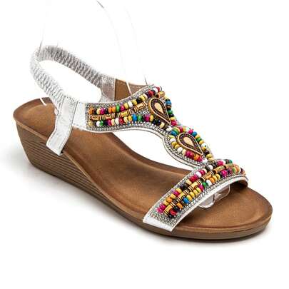 Sandali con zeppa e platform da donna, sandali estivi casual neri da donna, sandali con zeppa platform, leggeri, comodi e traspiranti, sandali elegant