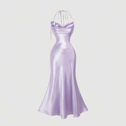 Abito da donna in raso tinta unita per feste, abiti da donna, abiti da donna per feste, abiti da donna per Capodanno, abiti sexy, abiti eleganti da do