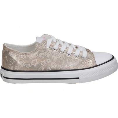 Canvas Bubble per ragazze – Sneakers dorate – Sneakers stringate – Sneakers basse – Alta qualità – Casual – Modello P5006